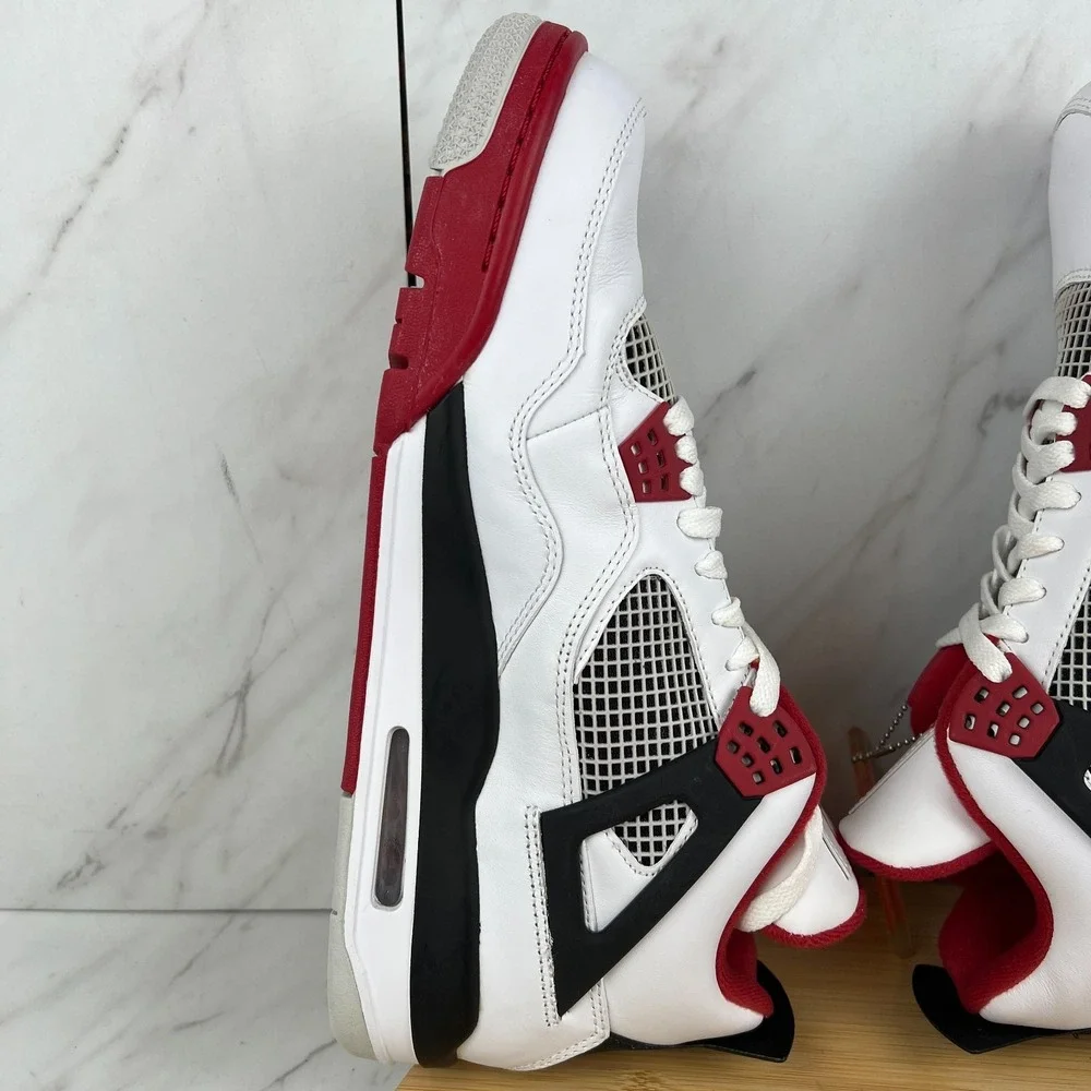 Nike Air Jordan 4 Retro Fire Red 2012 Mens Size 12.5 White Sneakers 308497-110
